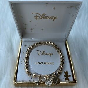 Disney I Love Minnie Fine Silver Plated Bracelet